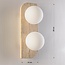 2-light wall light Artea made of travertine (natural stone) with glass sphere