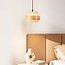 Japandi pendant light Travo made of travertine (natural stone) and light wood