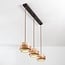 3-light pendant light Travo - travertine (natural stone) and light wood