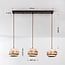 3-light pendant light Travo - travertine (natural stone) and light wood