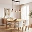 Japandi pendant light Muro - three travertine (natural stone) shades with wood accents