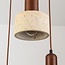 4-light Japandi pendant light Muro - travertine (natural stone) and wood