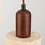 4-light Japandi pendant light Muro - travertine (natural stone) and wood