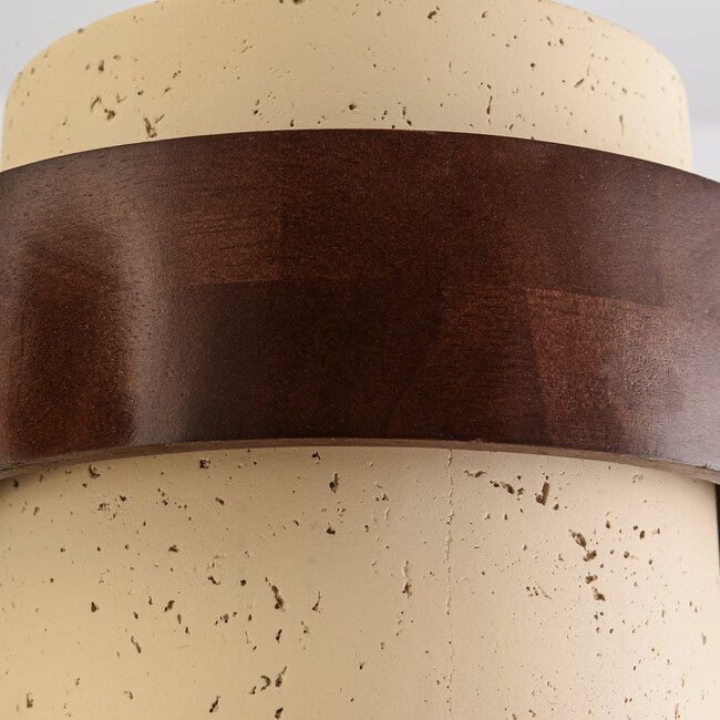 3-light pendant lamp Mavero made of cement and wood