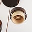 Round pendant light Mavero - cement and wood, 3-lights