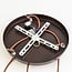 Round pendant light Mavero - cement and wood, 3-lights