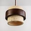 Round pendant light Mavero - cement and wood, 4-lights