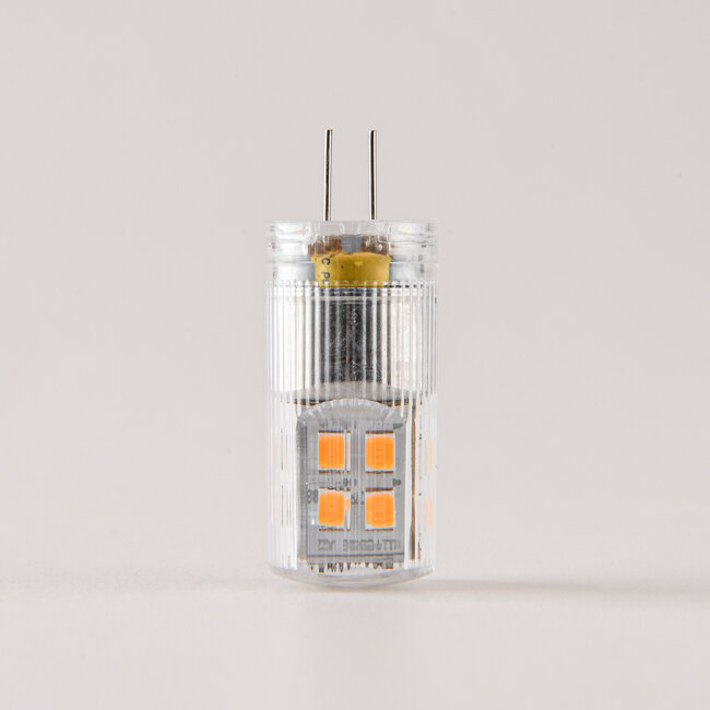 Dimmable G4 LED bulb, clear, 2700K, 2W