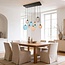Designer pendant light Zavari with 9 globes in amber, smoked and blue glass