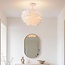 Elegant ceiling lamp Roselle in white feathers