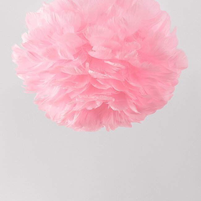 Elegant ceiling lamp Roselle with pink feathers