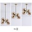 4-light retro pendant light Florence - gold and amber