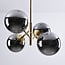 4-light pendant light Florence - mirrored smoked glass and gold