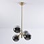 4-light pendant light Florence - mirrored smoked glass and gold