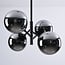 4-light pendant light Florence - mirrored smoked glass and black