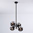4-light pendant light Florence - mirrored smoked glass and black