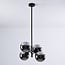 4-light pendant light Florence - mirrored smoked glass and black