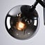 4-light pendant light Florence - mirrored smoked glass and black