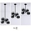 4-light pendant light Florence - mirrored smoked glass and black