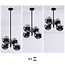 Retro pendant lamp in black with smoked glass and mirror effect, 4-light - Florence