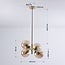 4-light retro pendant light Florence - gold and amber