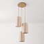 Pendant light with 3 light points in beige linen - Orva