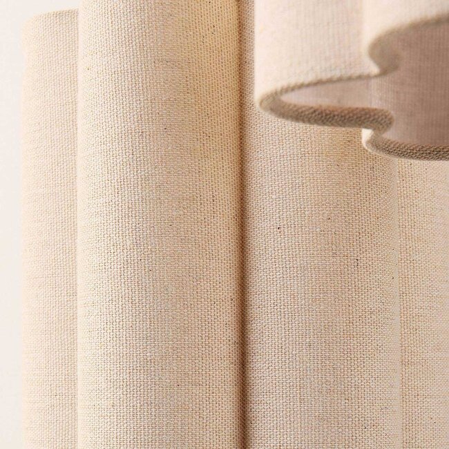 Pendant light with 3 light points in beige linen - Orva