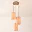3-light pendant light Orva - beige linen
