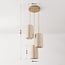 3-light pendant light Orva - beige linen