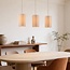 3-light modern pendant light Orza in beige linen