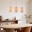 3-light pendant light Orza - beige linen