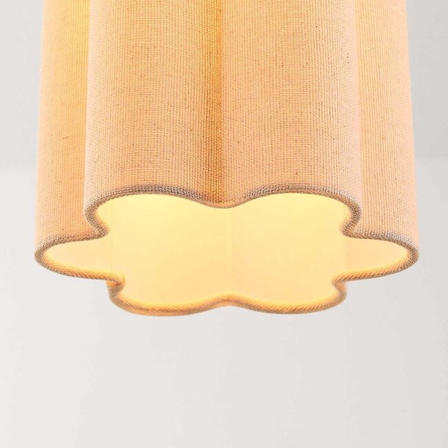 3-light modern pendant light Orza in beige linen