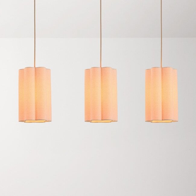 3-light pendant light Orza - beige linen