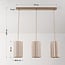 3-light pendant light Orza - beige linen