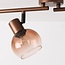 Dari ceiling light with four adjustable spotlights in brown ombre glass