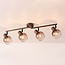 Dari ceiling light with four adjustable spotlights in brown ombre glass