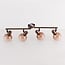 ceiling light Dari - four adjustable spotlights in brown ombre glass