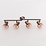 Dari ceiling light with four adjustable spotlights in brown ombre glass