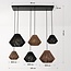 6-light pendant light Ivero made of paper cord in black and brown