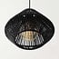 3-light pendant light Ivera - black woven rope