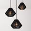 3-light pendant light Ivera - black woven rope