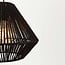 3-light pendant light Ivera - black woven rope