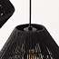 Pendant light Ivera 3-light in black paper rope