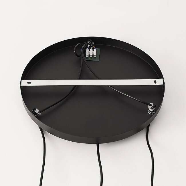 Pendant light Ivera 3-light in black paper rope