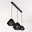 3-light pendant light Ives - black woven rope