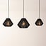 3-light pendant light Ives - black woven rope