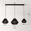 3-light pendant light Ives - black woven rope