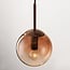 Nira pendant light with brown ombre glass spheres, 5 lights