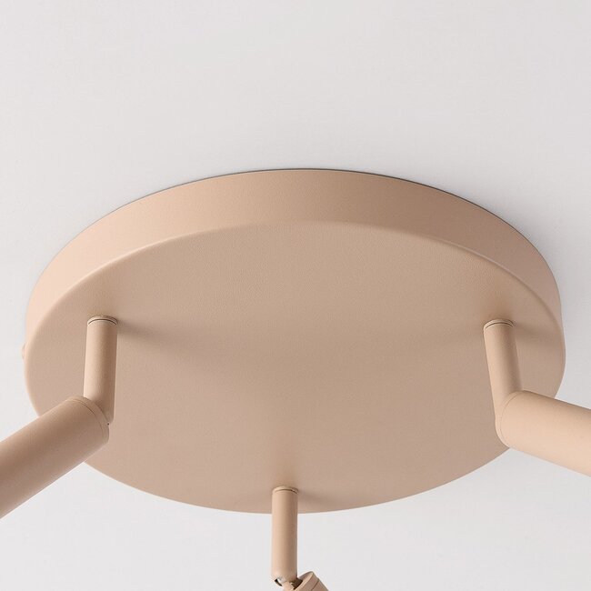 Dora ceiling light in beige with three adjustable spotlights