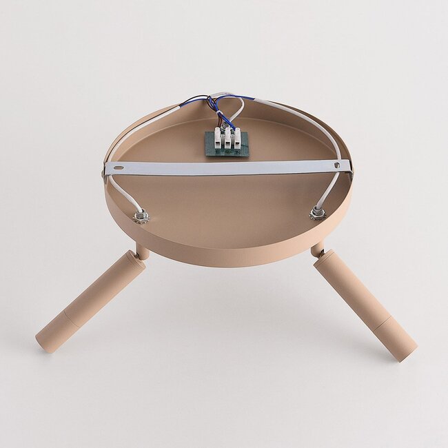 Dora ceiling light in beige with three adjustable spotlights